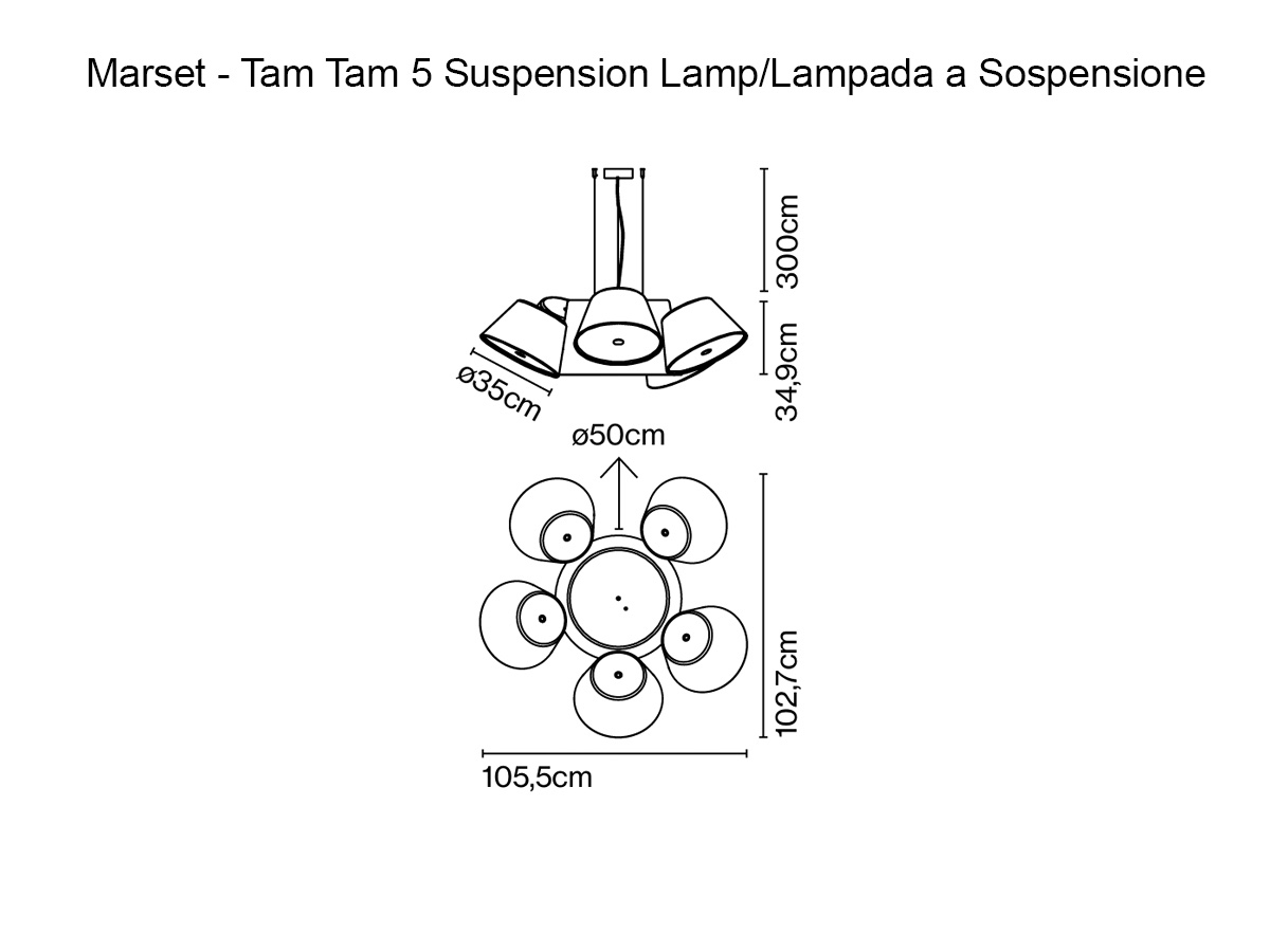 Marset Tam Tam 5 Suspension Lamp Off Whitesand
