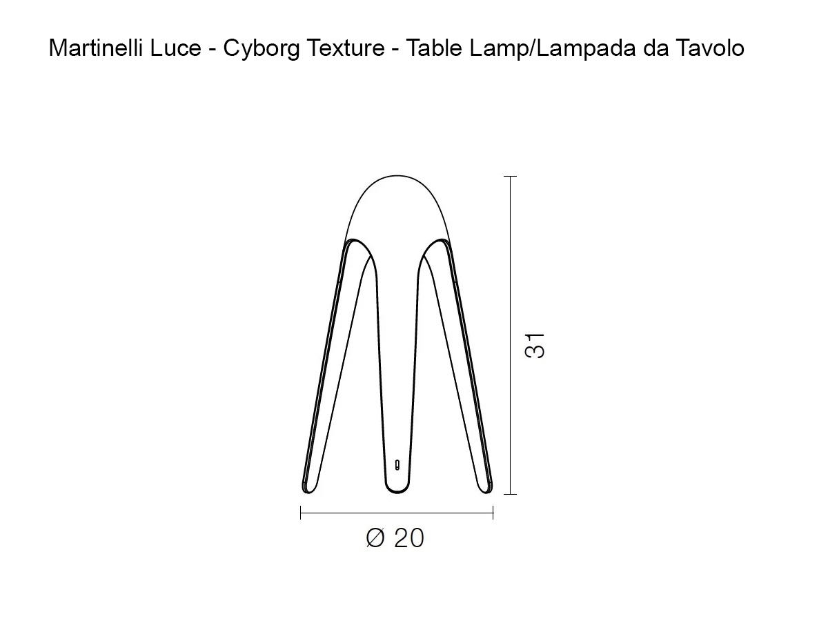 Martinelli Luce Cyborg Texture Limited Edition Table Lamp
