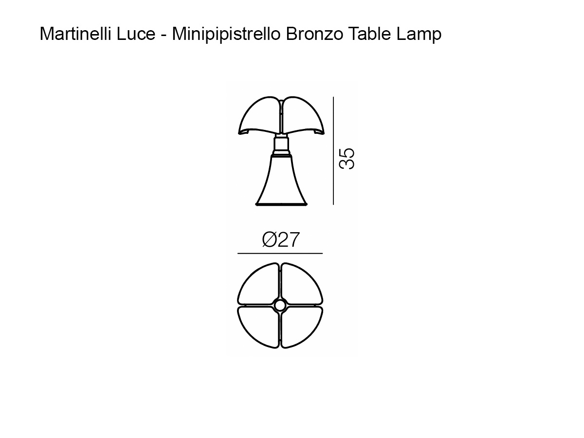 Martinelli Luce Minipipistrello Bronzo Table Lamp