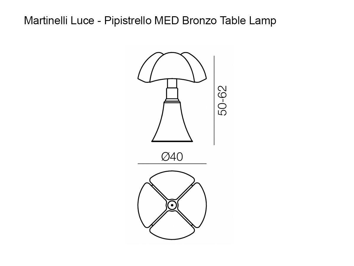 Martinelli Luce Pipistrello Med Bronzo Table Lamp