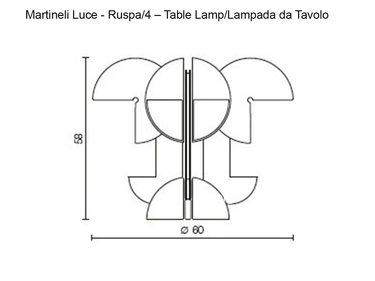 Martinelli Luce Ruspa 4 Table Lamp Yellow