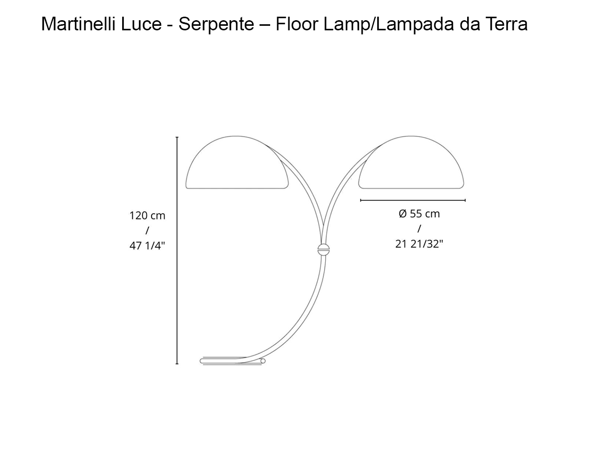 Martinelli Luce Serpente Floor Lamp