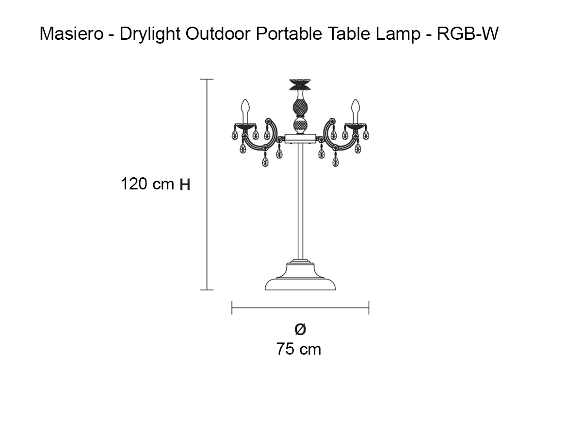 Masiero Drylight Outdoor Portable Table Lamp Rgb W