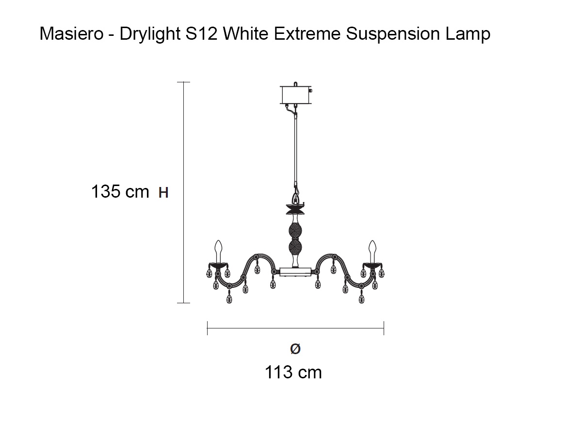 Masiero Drylight S12 White Extreme Outdoor Suspension Lamp