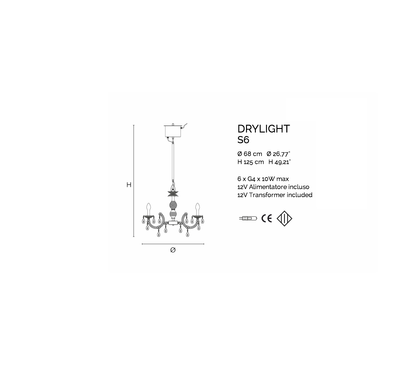 Подвесной светильник Masiero Drylight S6