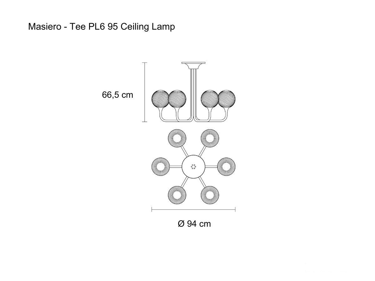 Masiero Tee Pl6 95 Ceiling Lamp