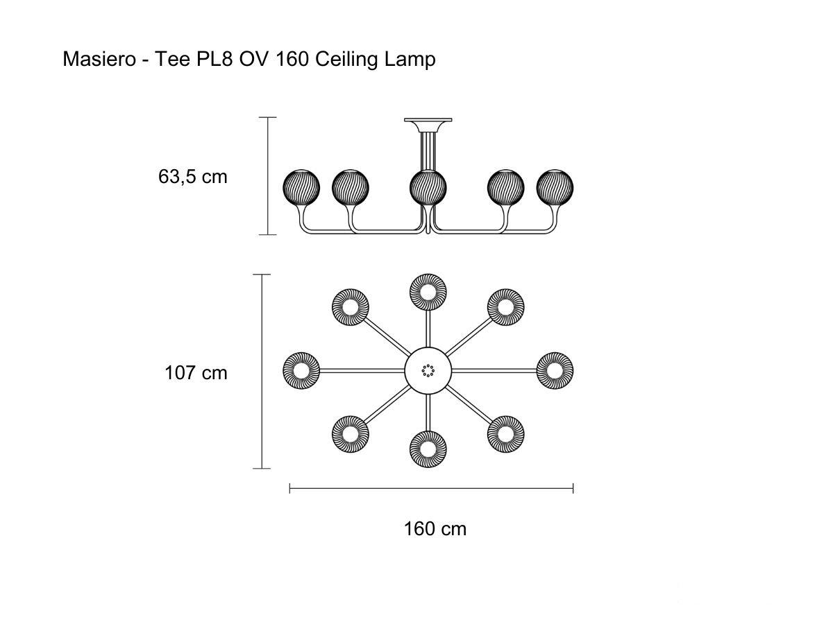 Masiero Tee Pl8 Ov 160 Ceiling Lamp