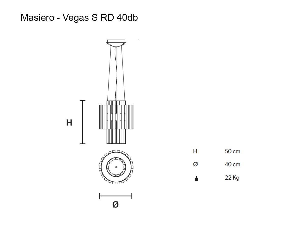 Подвесной светильник Masiero Vegas S RD 40db