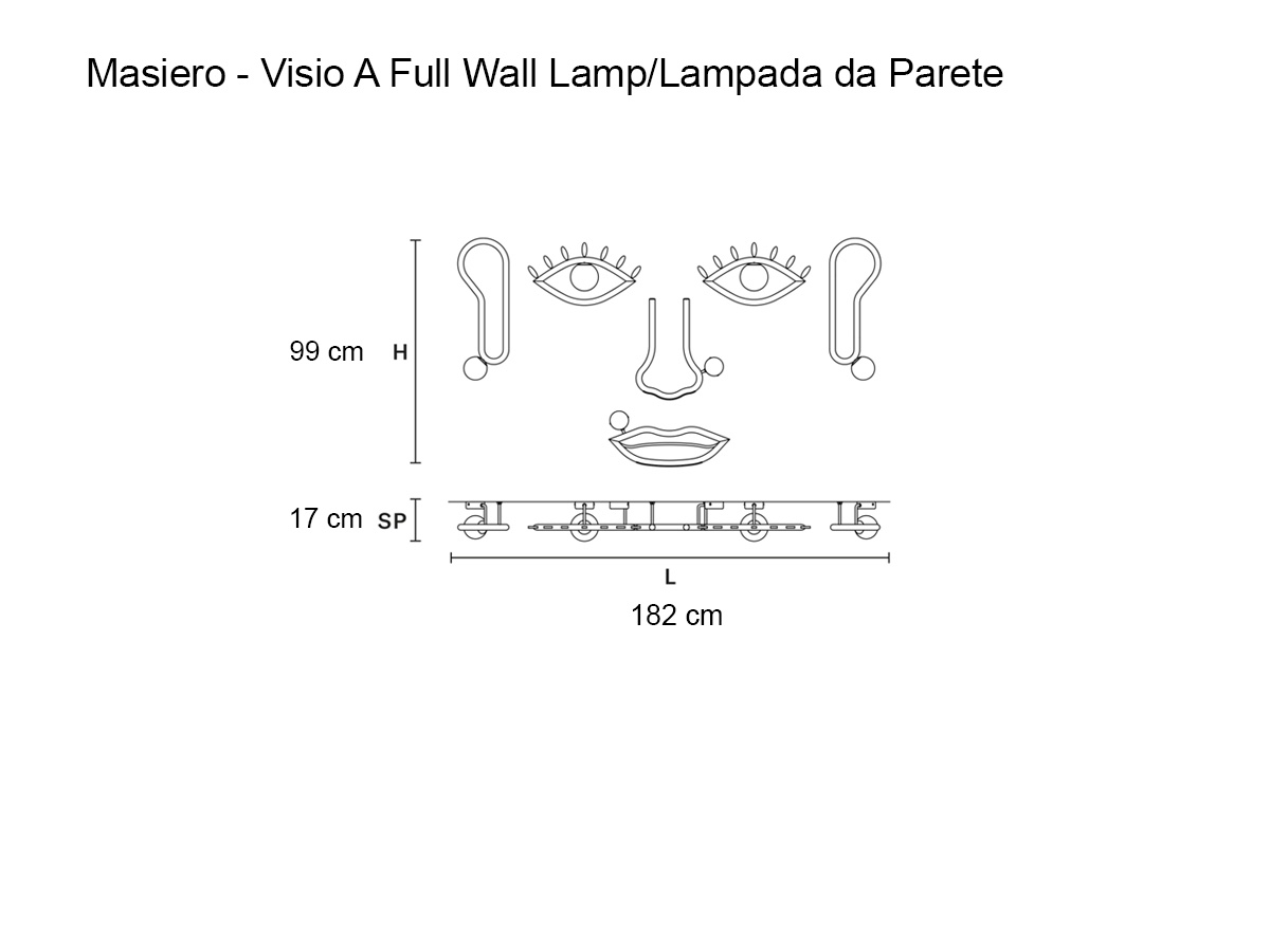 Masiero Visio A Full Wall Lamp