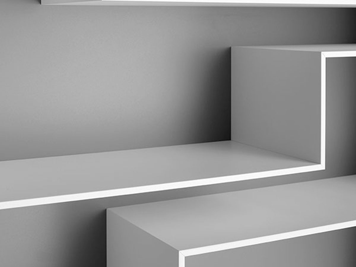 MDF Italia Melody Bookcase Grey Contrast Back