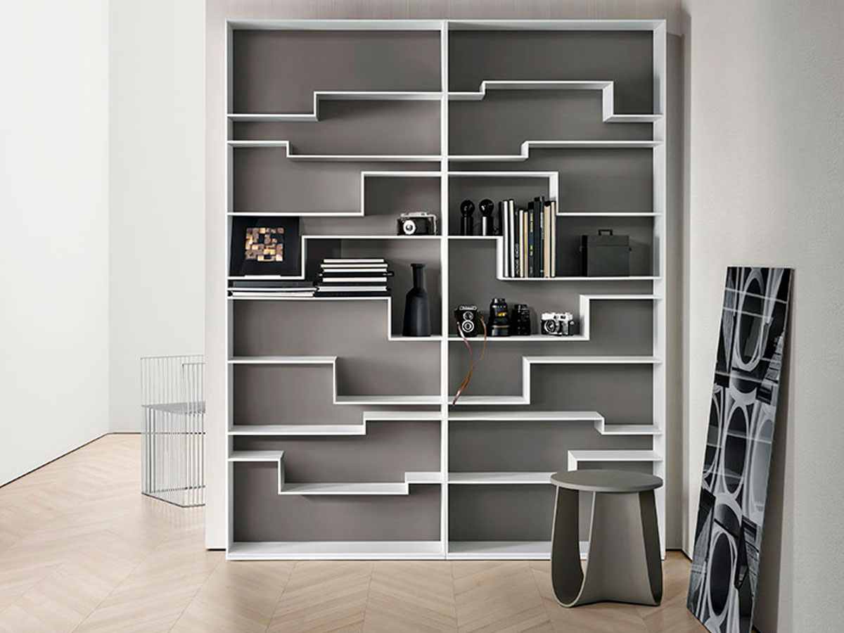 MDF Italia Melody Bookcase Grey Contrast Back