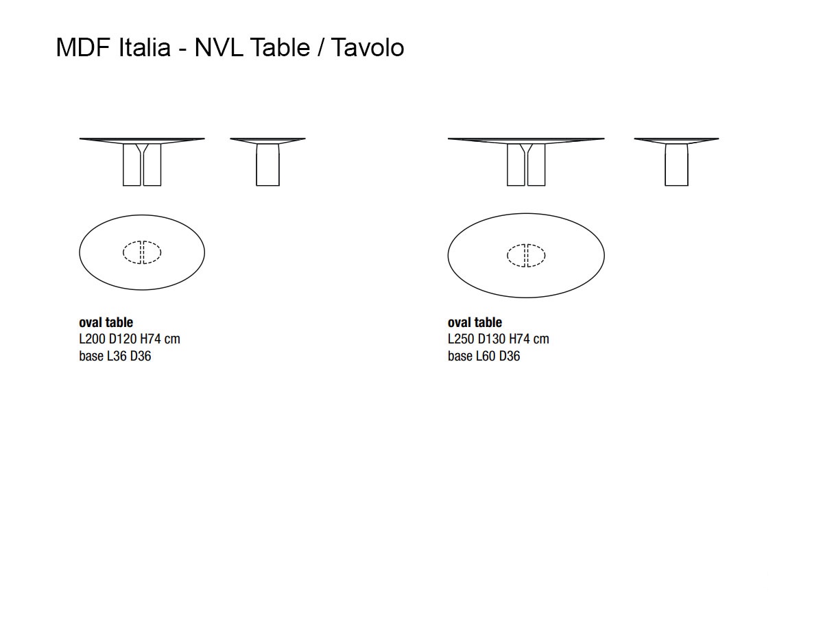 MDF Italia Nvl Oval Table Marble Top