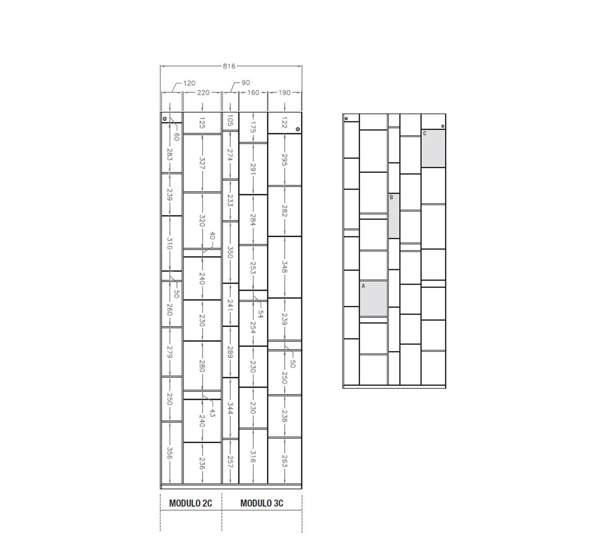 MDF Italia Random 2c 3c Bookcase