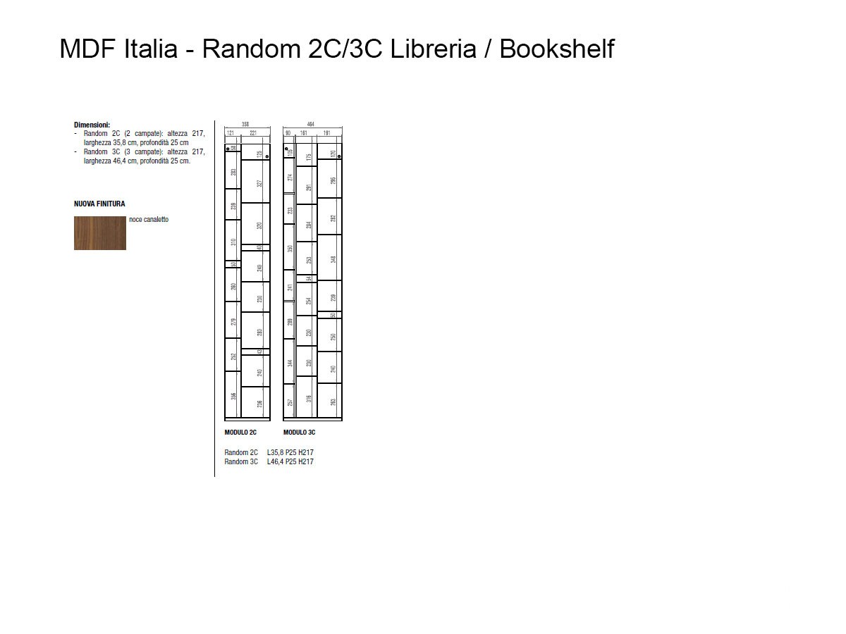 MDF Italia Random 2c 3c Wood Bookcase