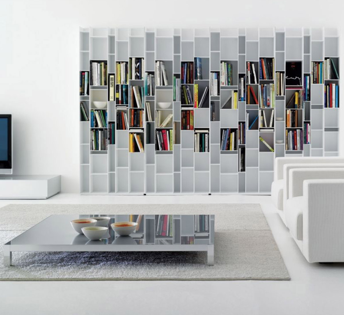 MDF Italia Random Bookcase White