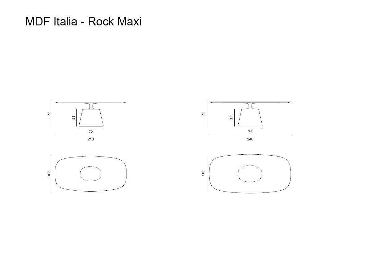 MDF Italia Rock Table Maxi