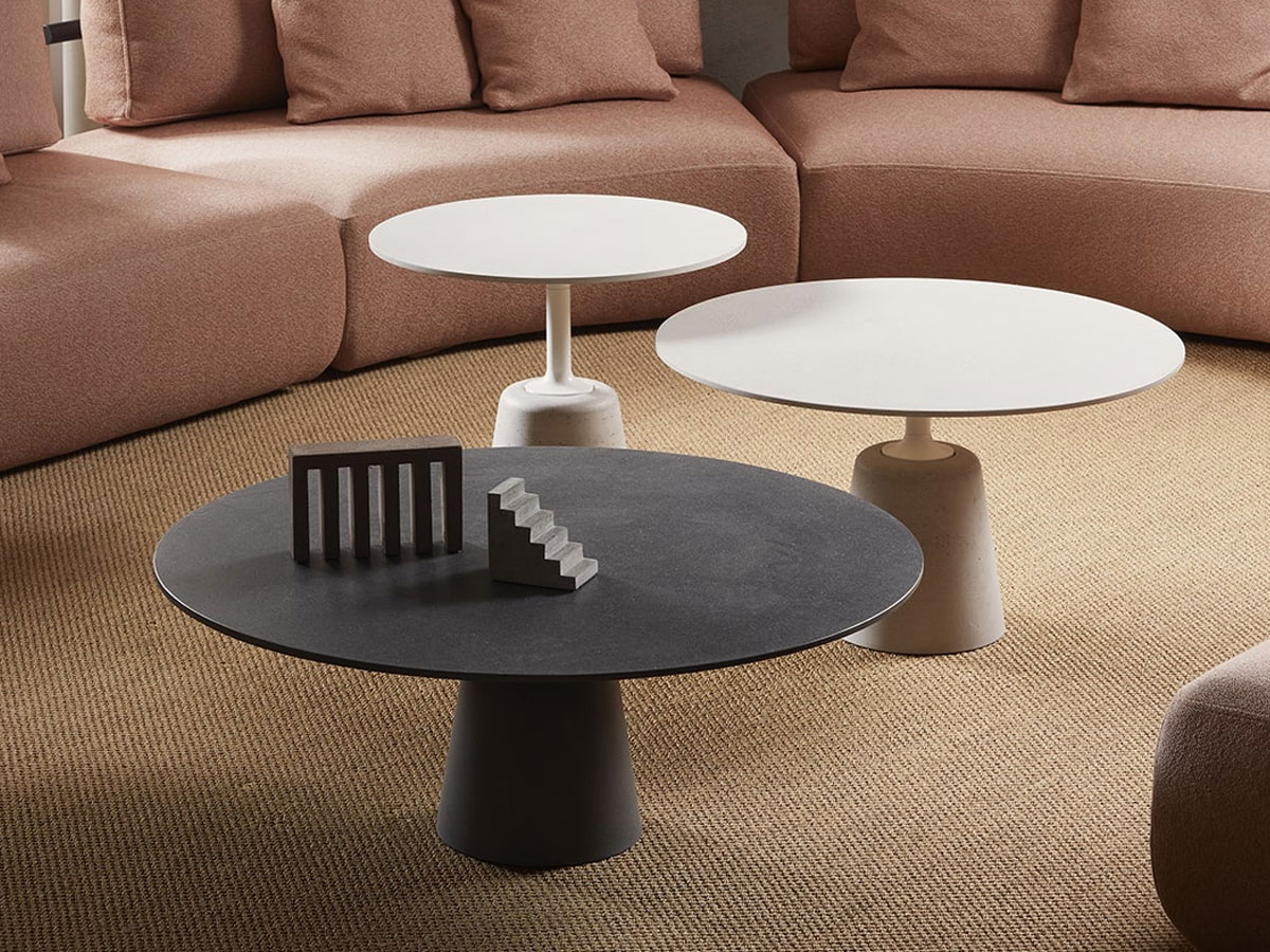 MDF Italia Rock Table Mini Coffee Table Cement Top