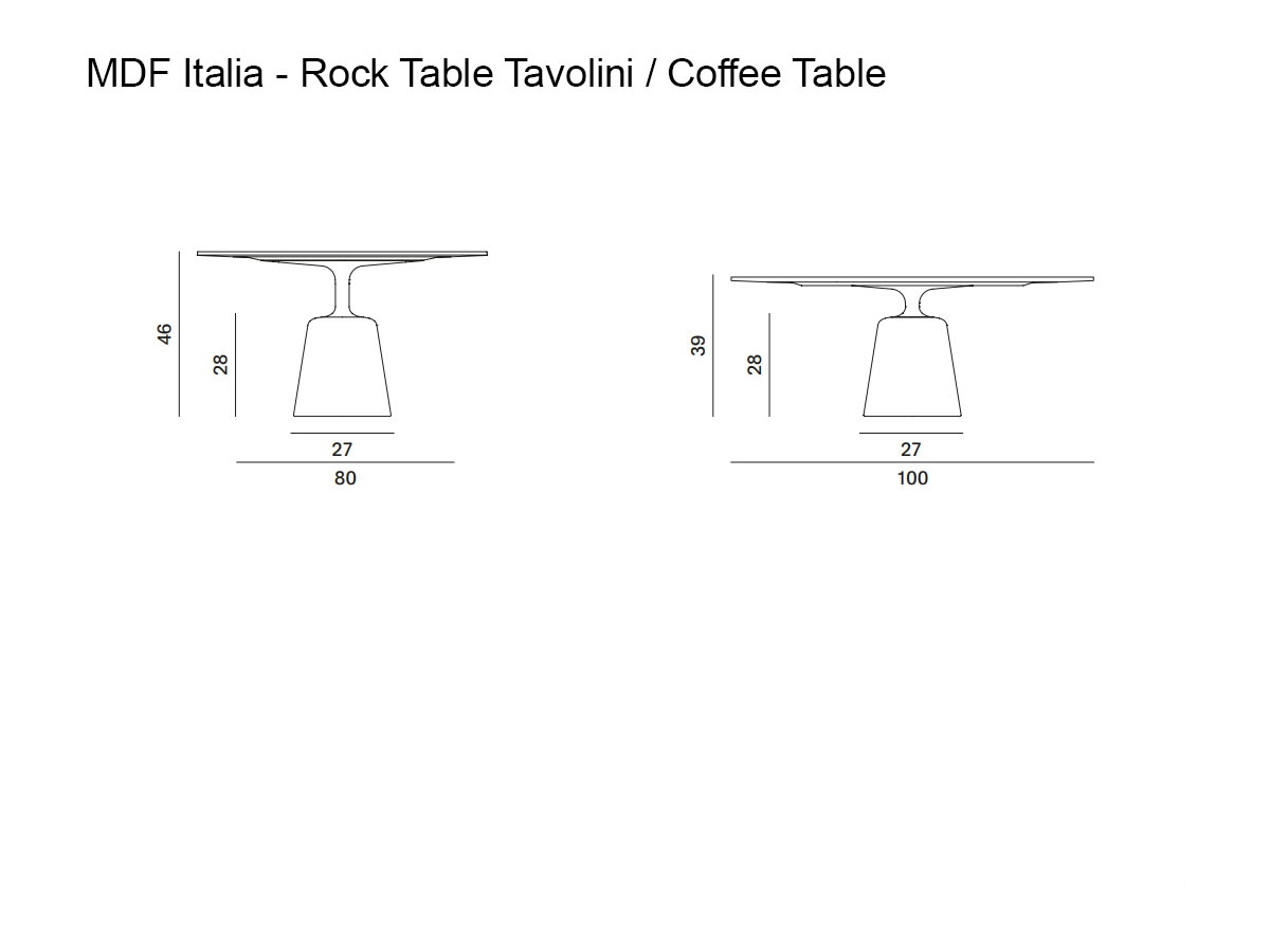 MDF Italia Rock Table Mini Coffee Table Cement Top