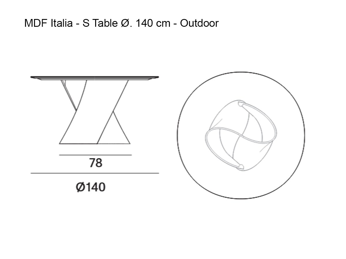 MDF Italia S Outdoor Table O 160 Cm
