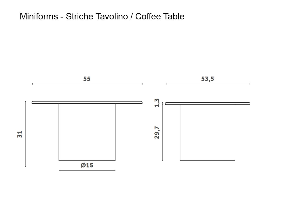 Miniforms Striche Coffee Table H 31 Cm