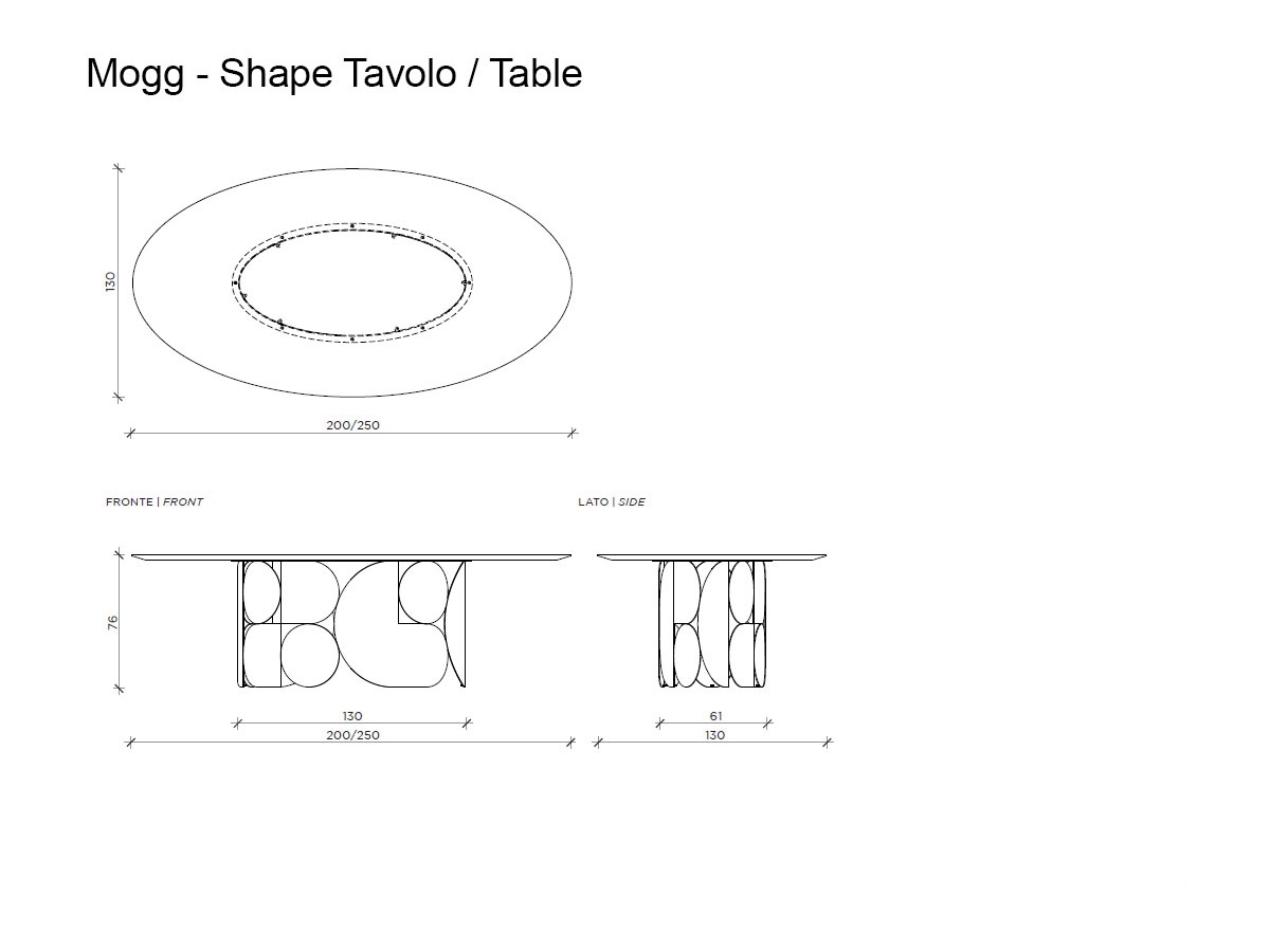 Mogg Shape Oval Table