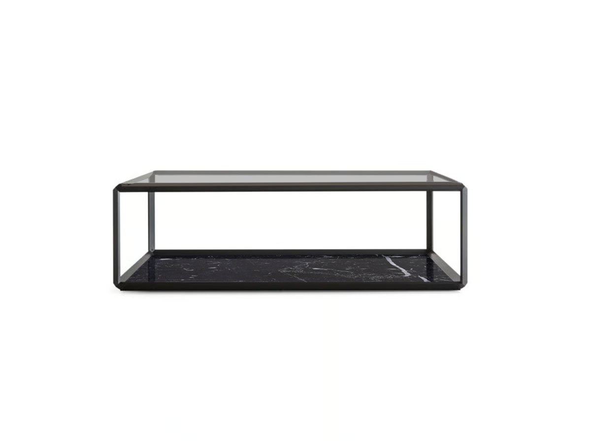 Molteni C 45 Coffee Table Marquinia Marblesmoked Glass Top