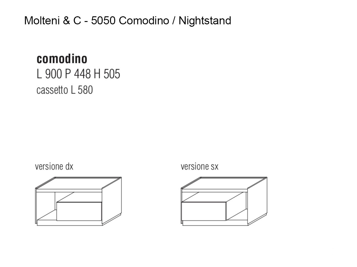 Molteni C 5050 Nightstand 90x50