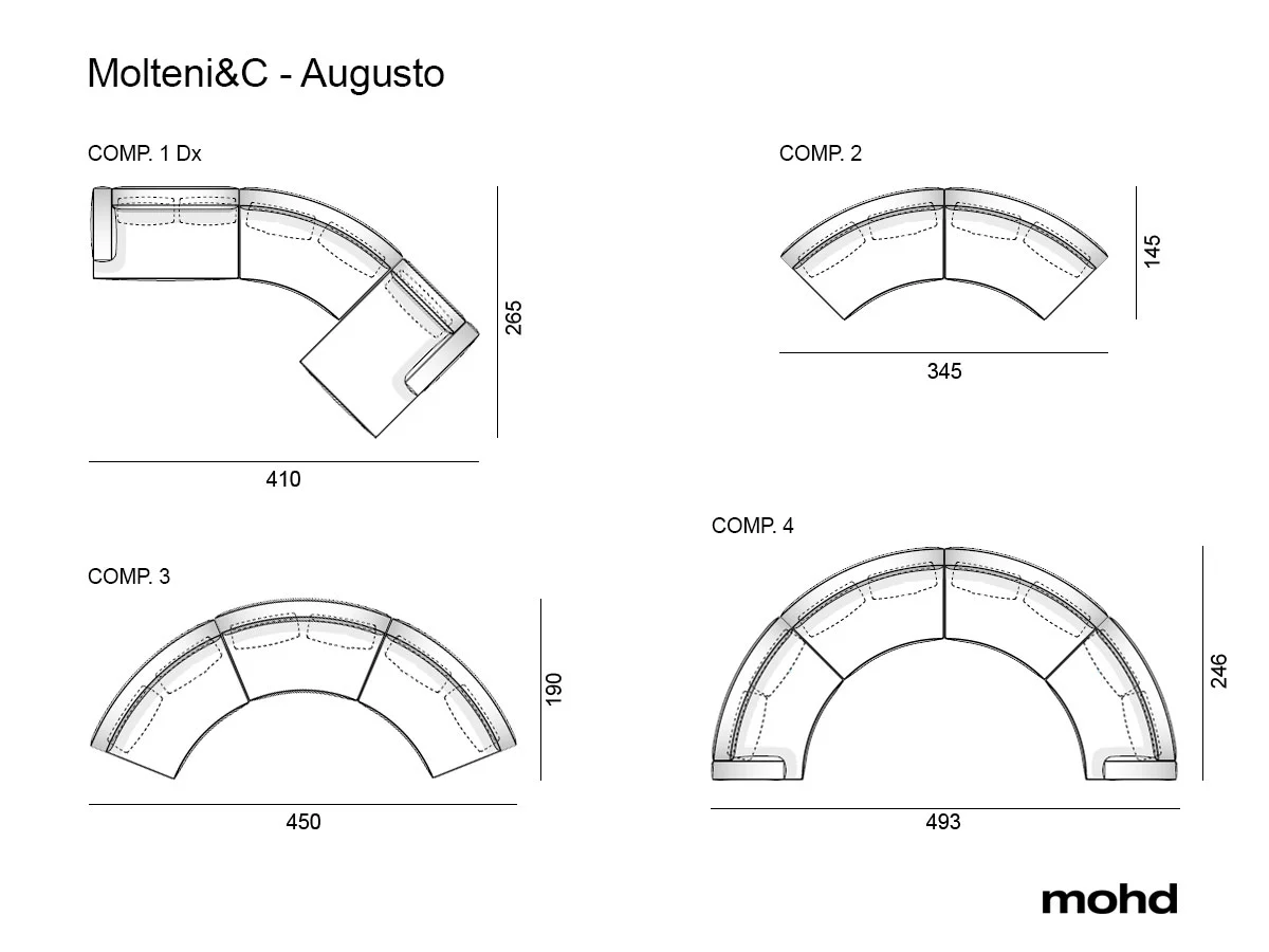 Molteni C Augusto Curved Sofa