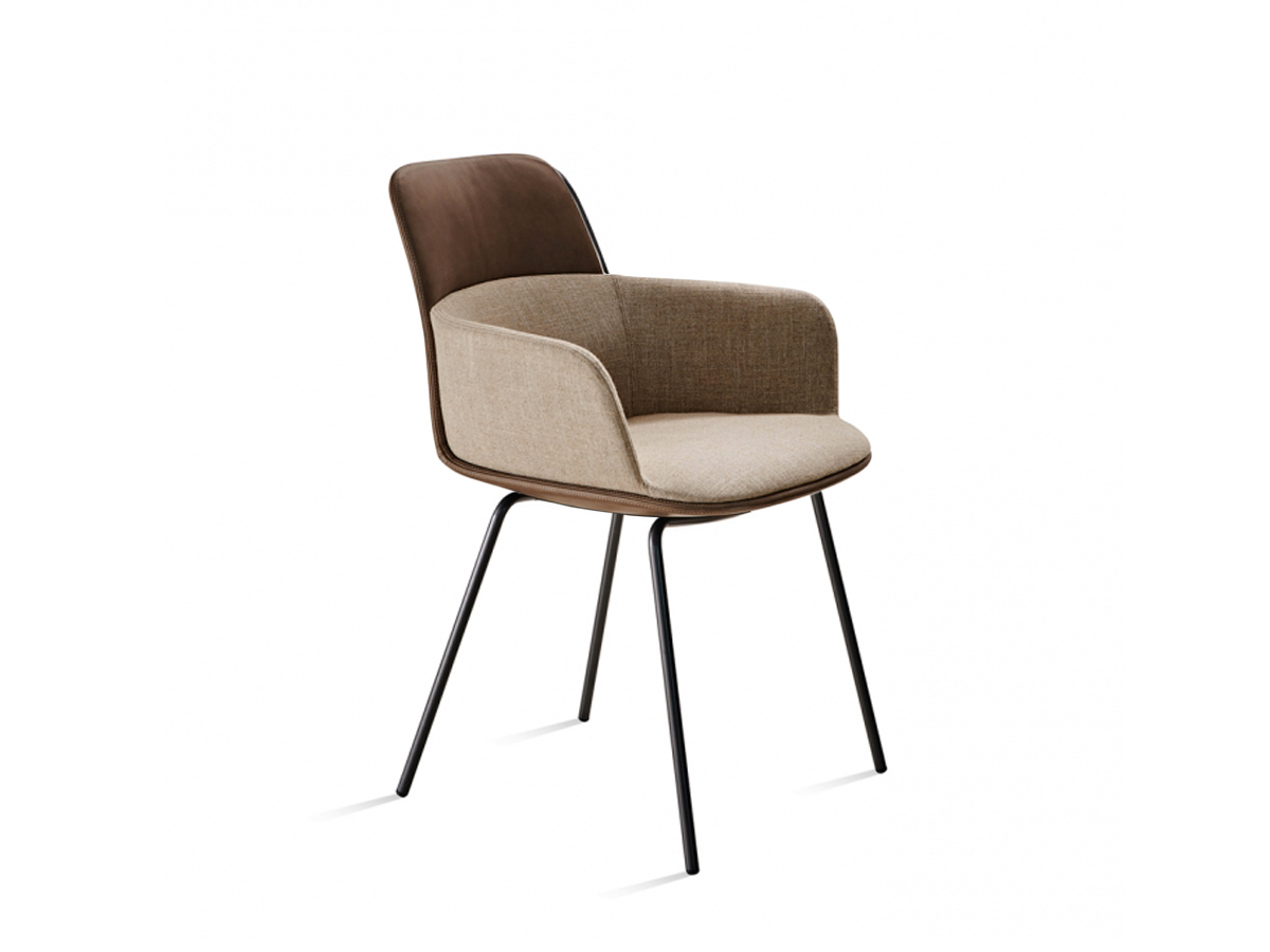 Molteni C Barbican Chair With Armrests Wood Base