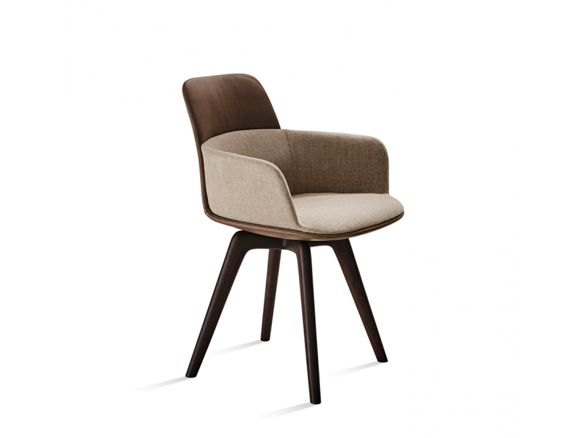 Molteni C Barbican Chair With Armrests Wood Base