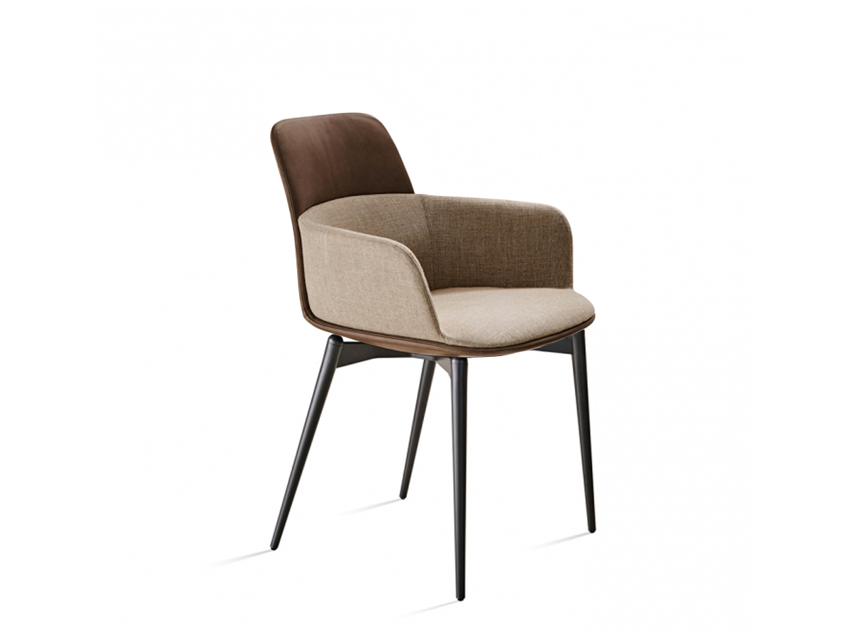 Molteni C Barbican Chair With Armrests Wood Base