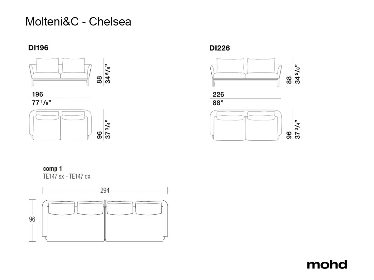 Molteni C Chelsea Sofa Collection