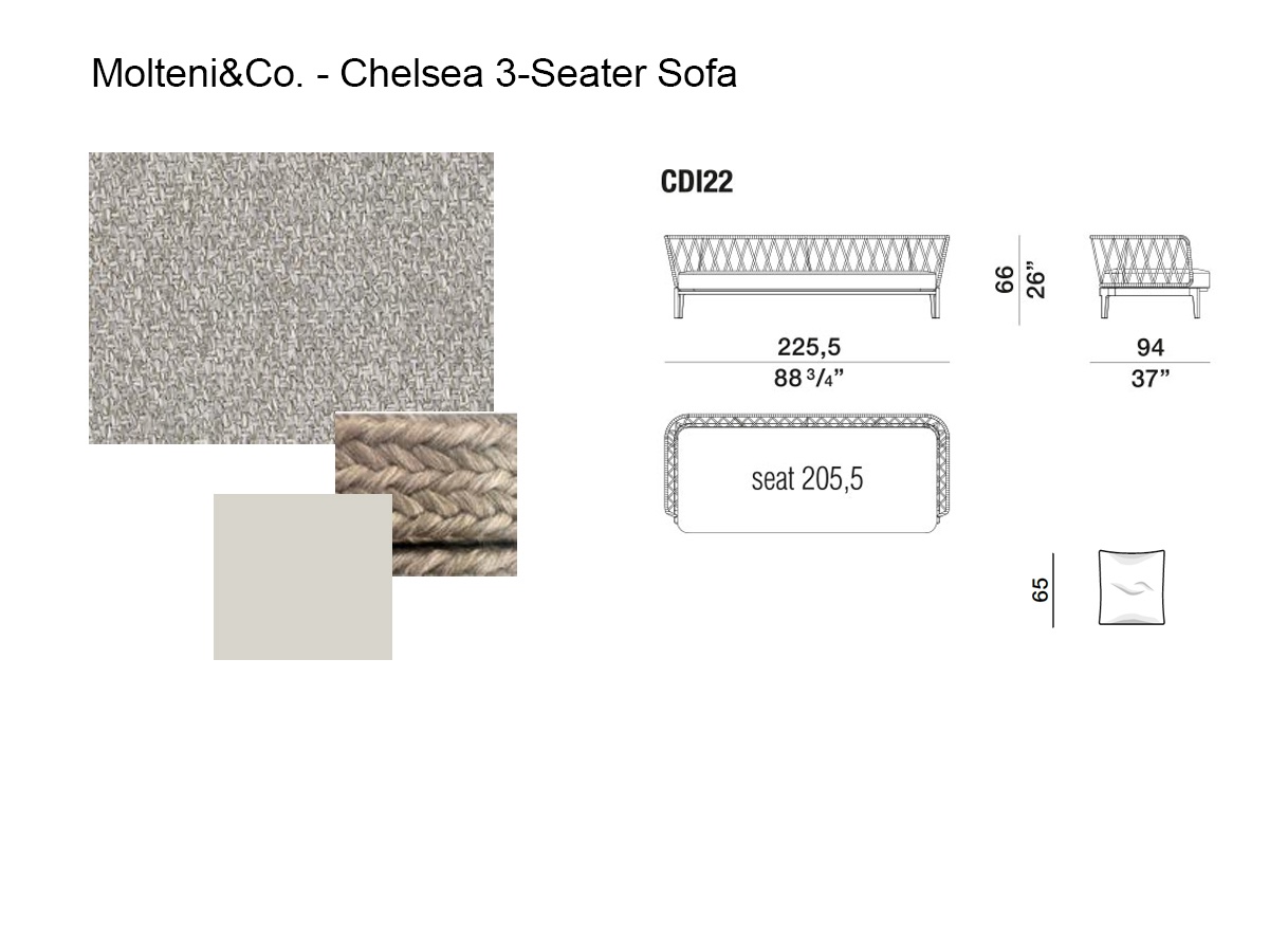 Molteni C Chelsea Outdoor Sofa 3 Seater Nuvia White Saturno Os 5222