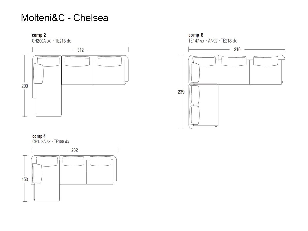 Molteni C Chelsea Sofa Collection
