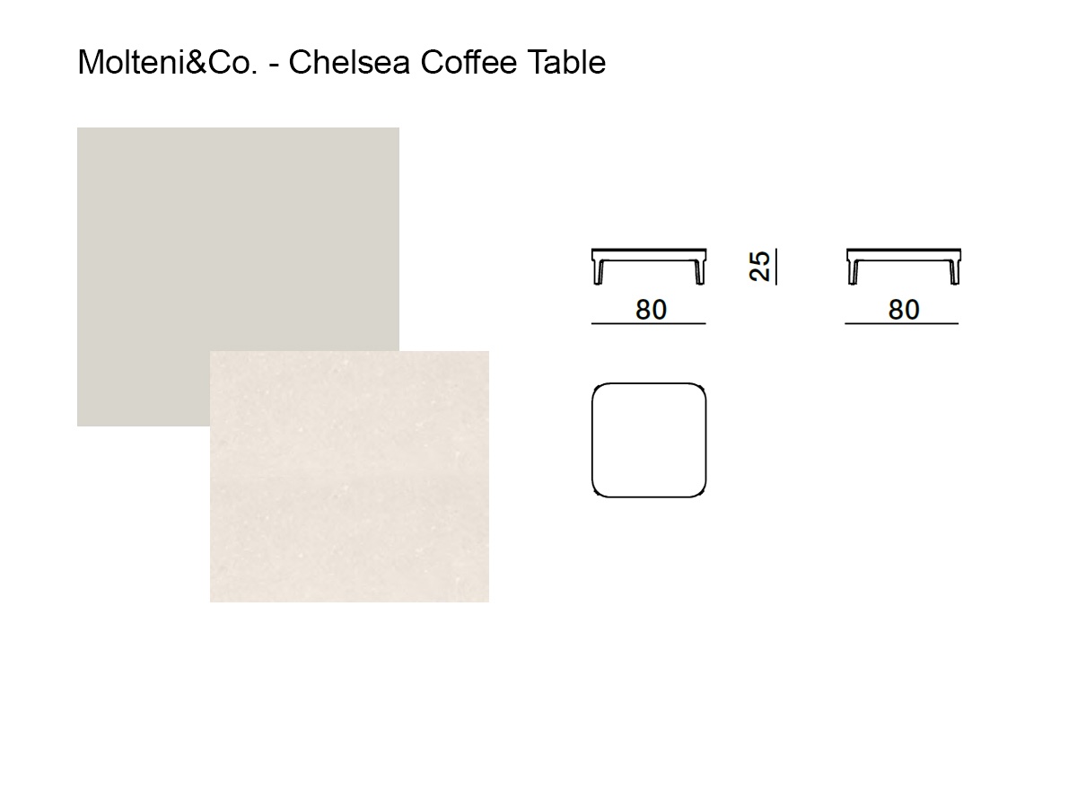 Molteni C Chelsea Outdoor Coffee Table L 80 Cm Nuvia White Old White