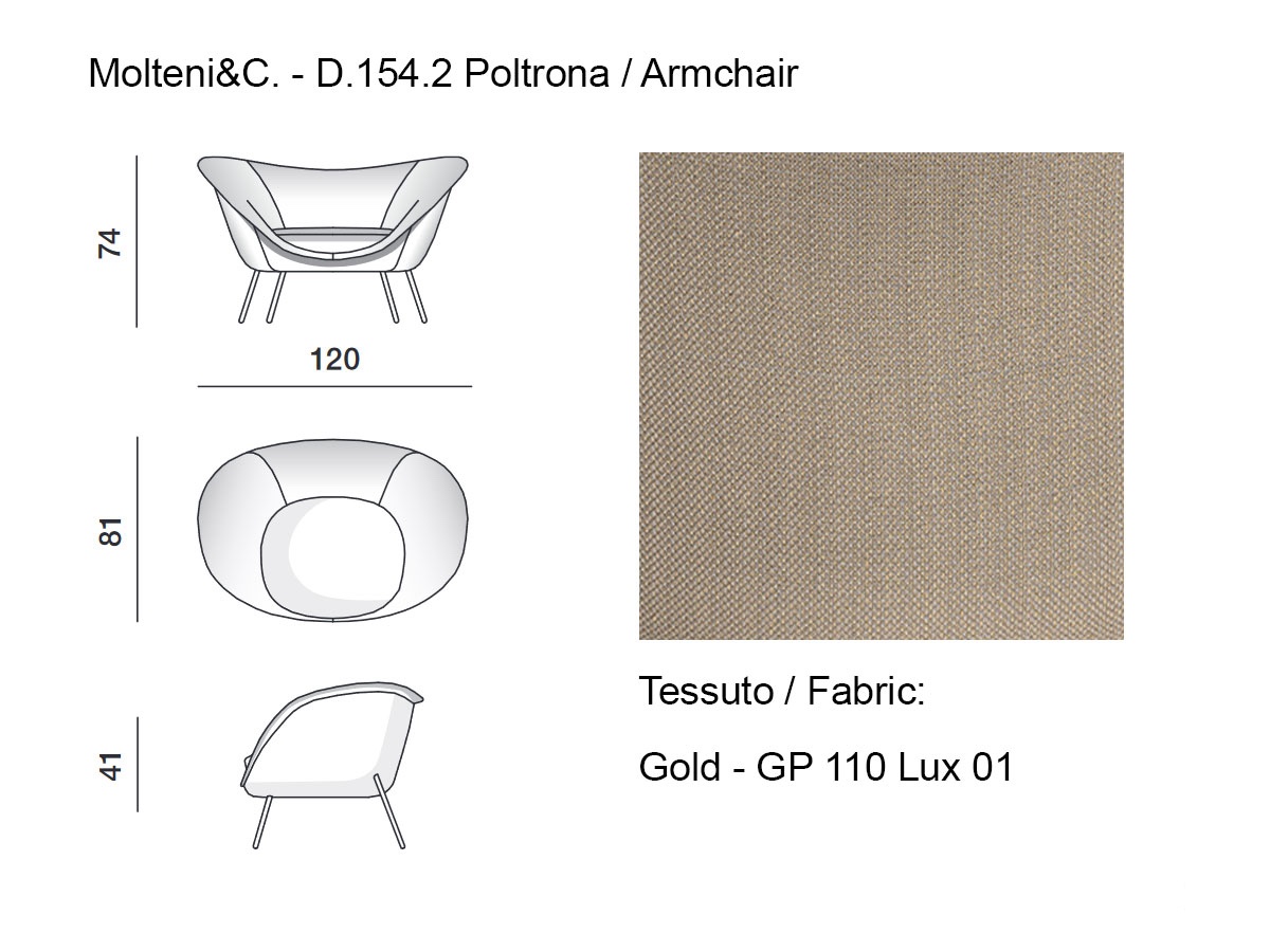 Molteni C Armchair Special Gold Edition