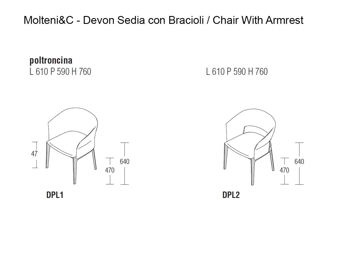 Molteni C Devon Chair With Armrest