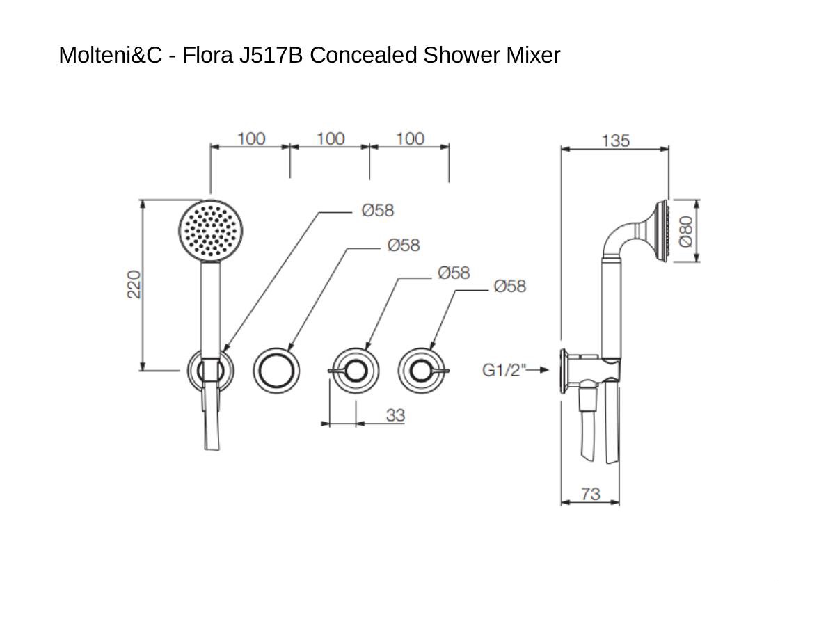 Molteni C Flora J517b Concealed Shower Mixer