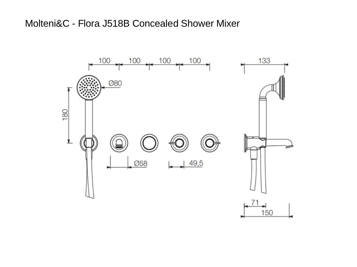 Molteni C Flora J518b Concealed Shower Mixer