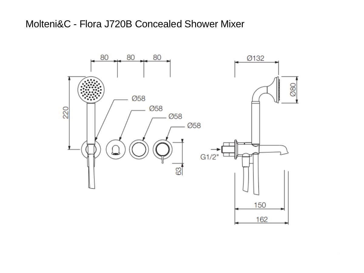 Molteni C Flora J720b Concealed Shower Mixer