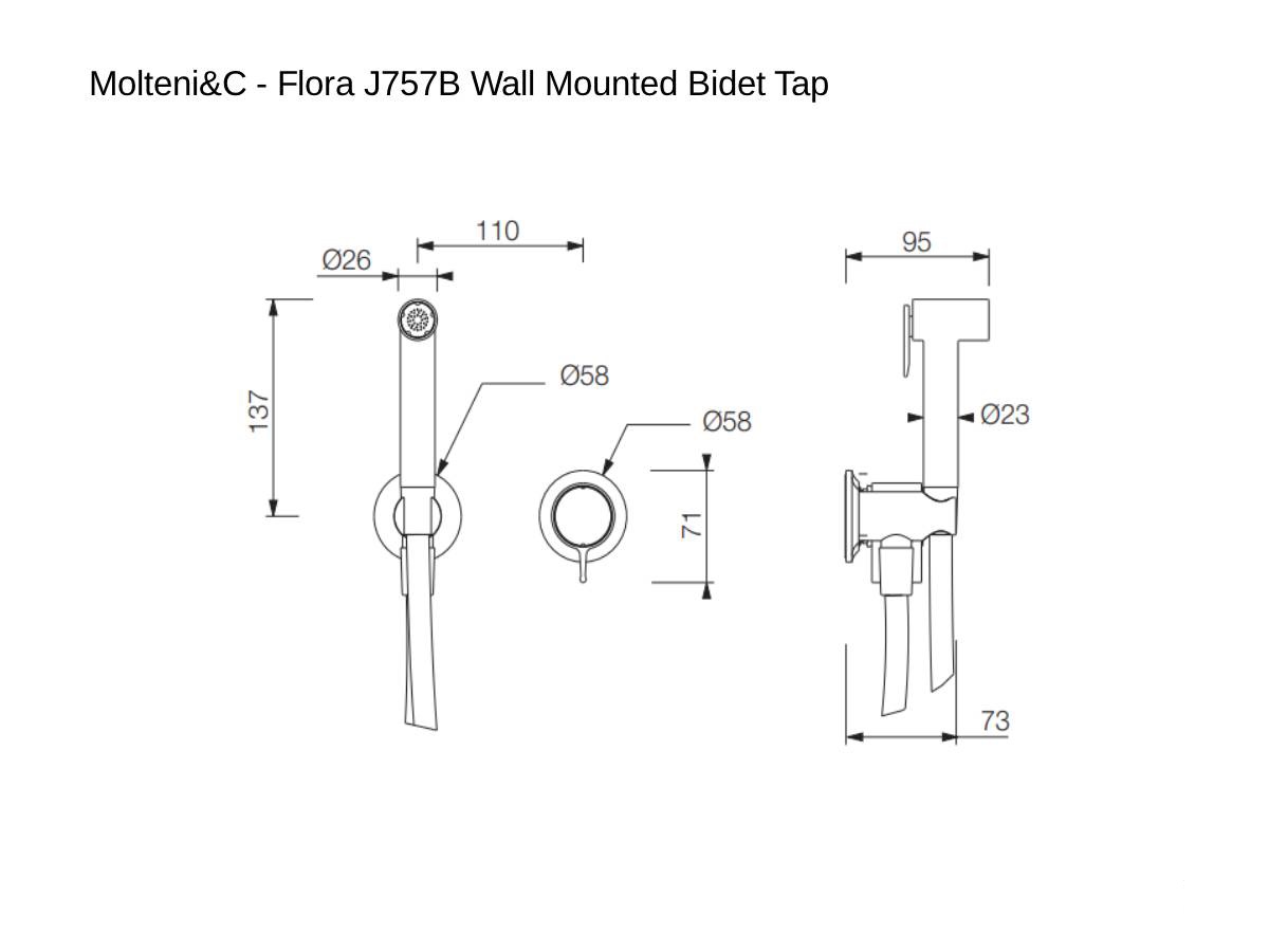 Molteni C Flora J757b Wall Mounted Bidet Tap