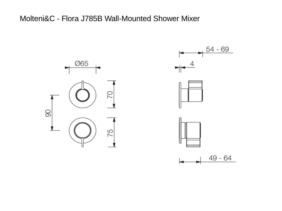 Molteni C Flora J785b Wall Mounted Shower Mixer