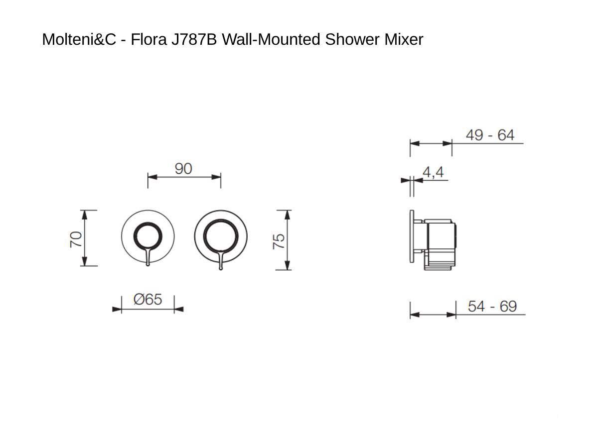 Molteni C Flora J787b Wall Mounted Shower Mixer