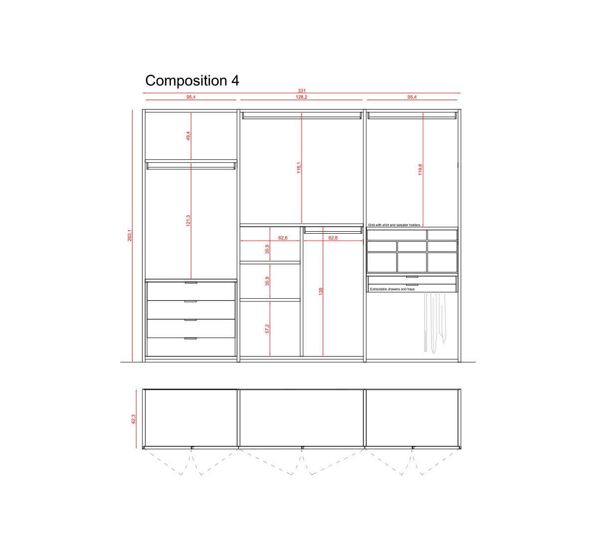 Molteni C Gliss Master Grip Cabinet 331 Cm