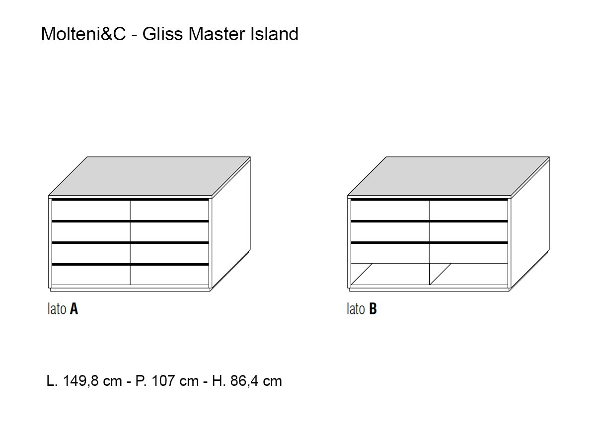 Molteni C Gliss Master Island Chest Of Drawers Light Chestnut Bronze