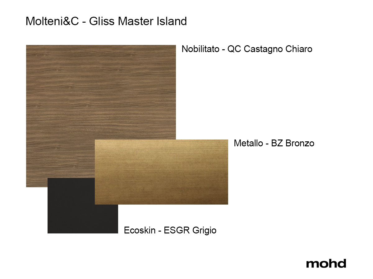 Molteni C Gliss Master Island Chest Of Drawers Light Chestnut Bronze