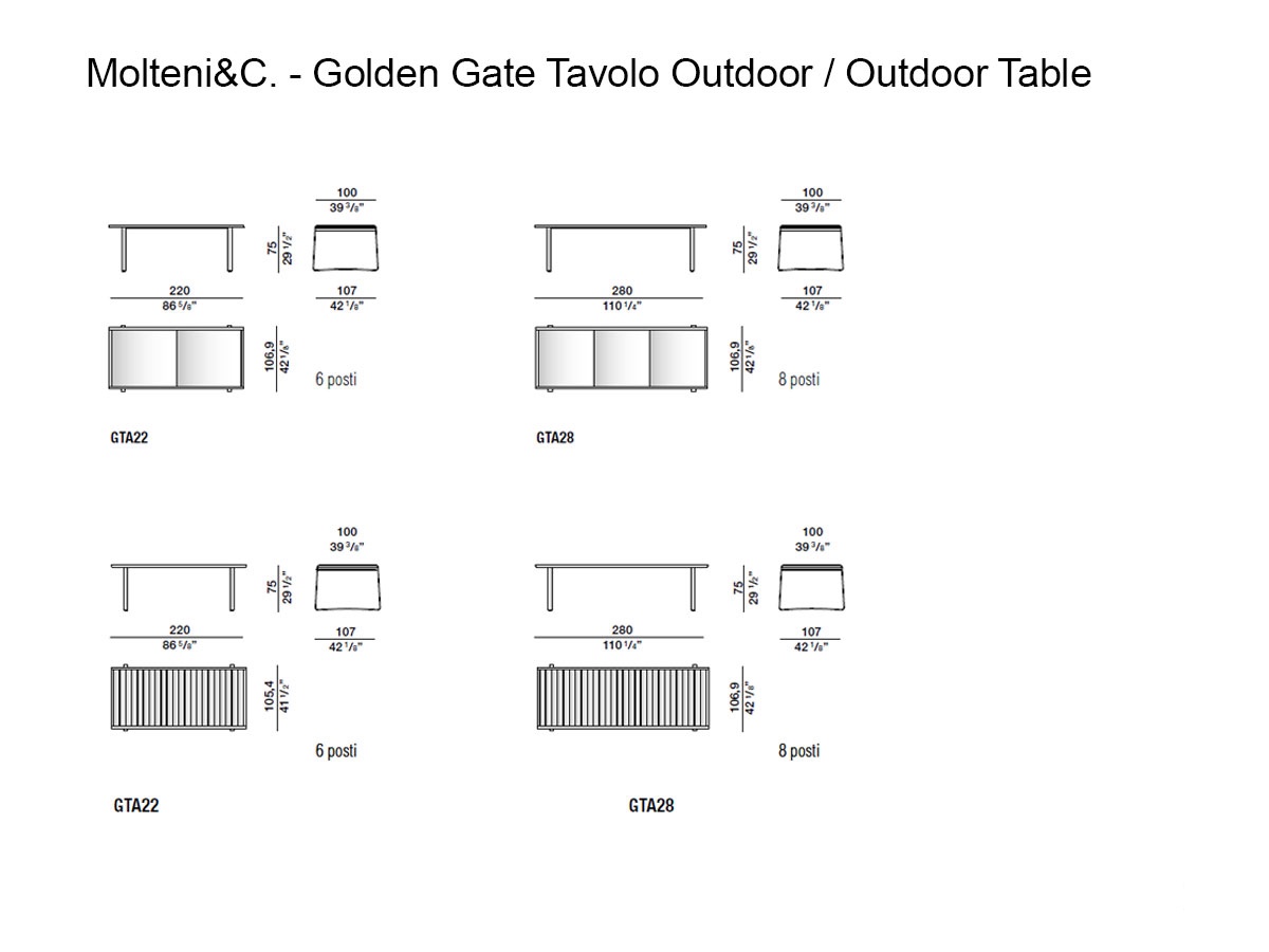 Molteni C Golden Gate Outdoor Table L 220 Cm