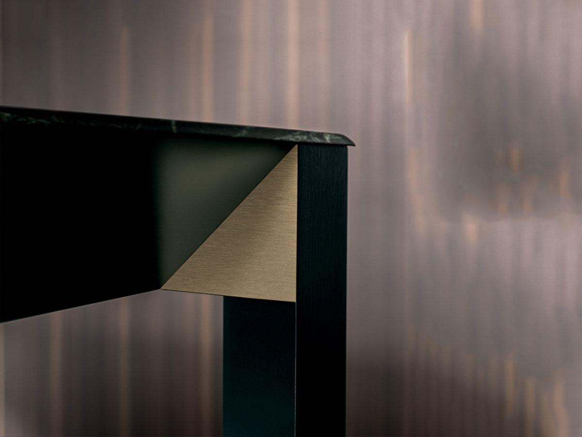 Molteni C Half A Square Table Marble Verde Alpi Pewter