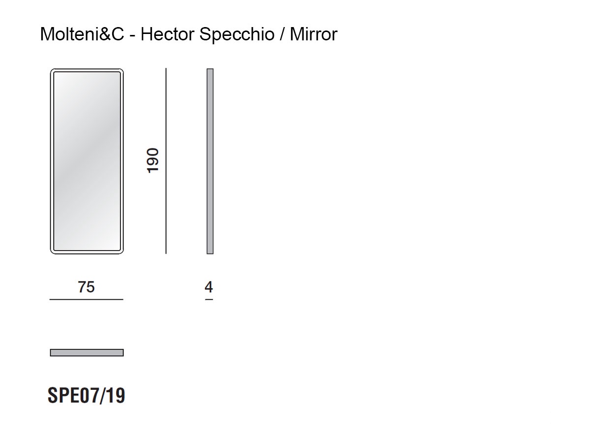 Molteni C Hector Mirror H 190 Cmbronze