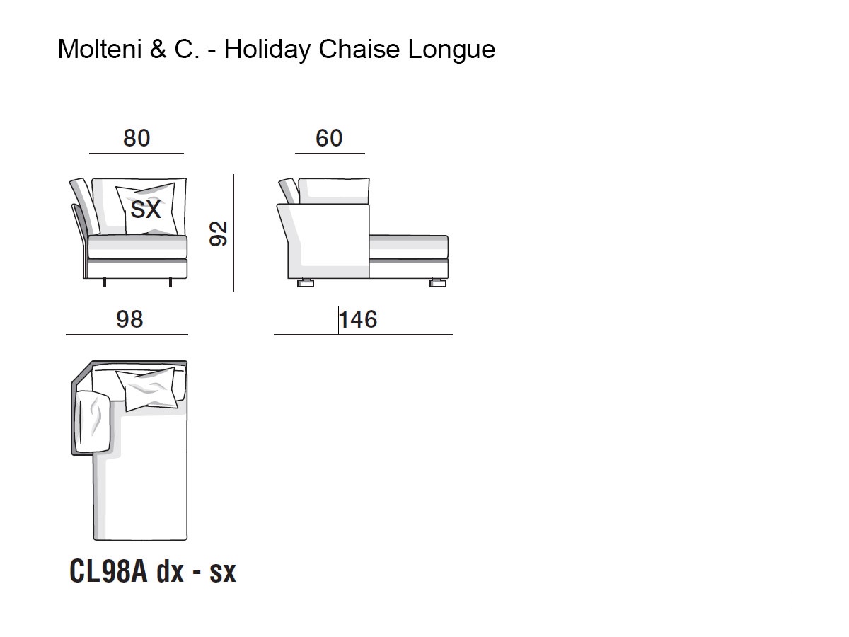Molteni C Holiday Sofa Chaise Longue